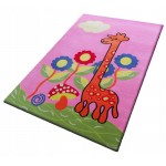Vaikų kilimėlis 125x160 žirafa rožinė